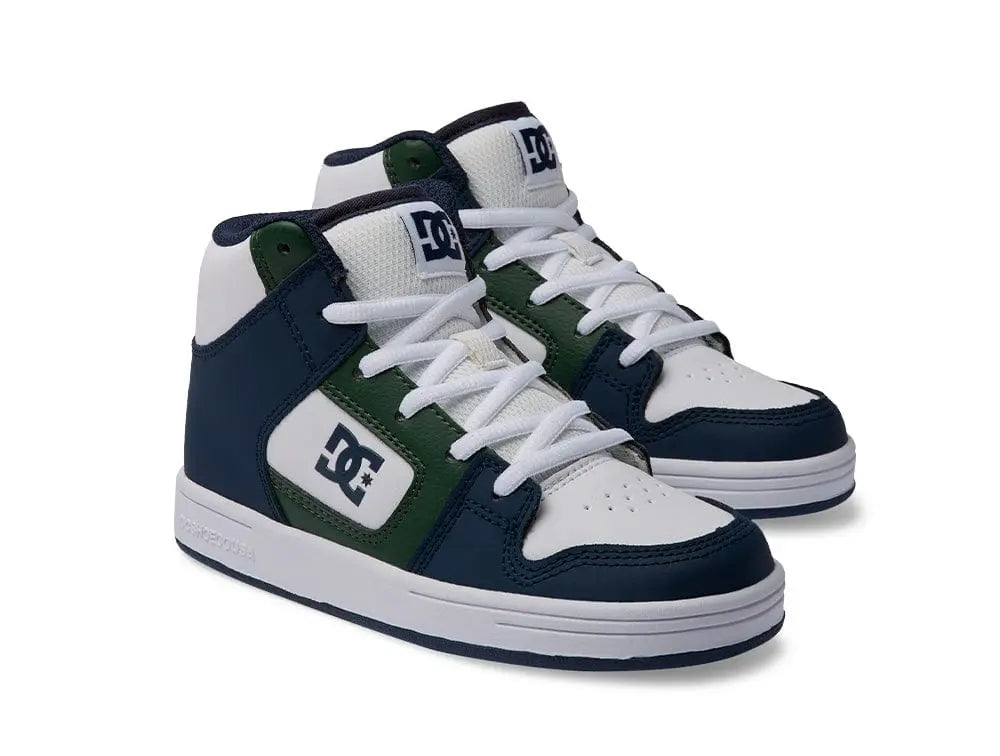 Zapatilla Dc Manteca 4 Hi Niños Blanco-Azul-Verde
