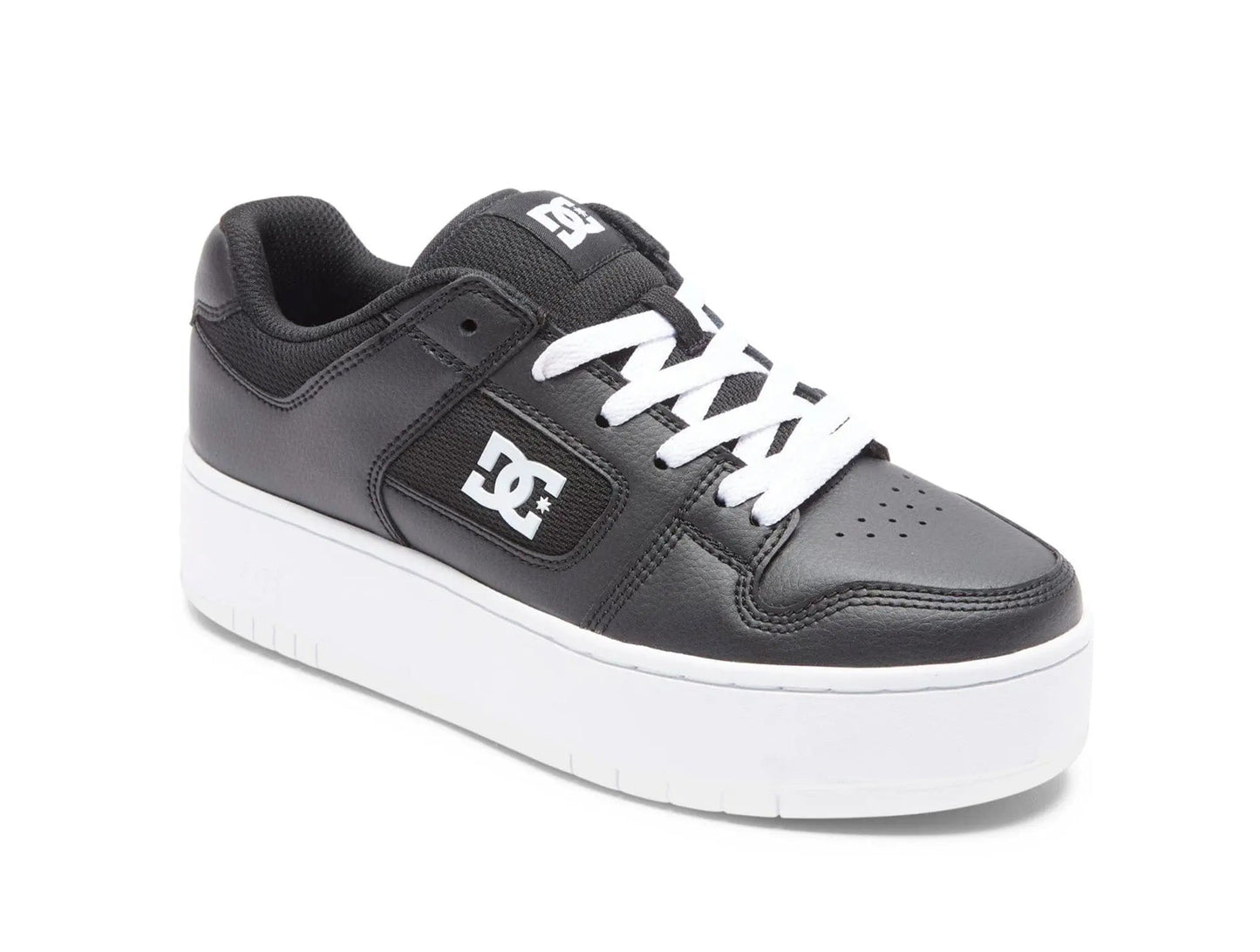 Zapatilla Dc Manteca 4 Plataforma Cuero Mujer Negro