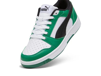 Zapatilla Puma Rebound V6 Niños Blanco - Negro - Verde
