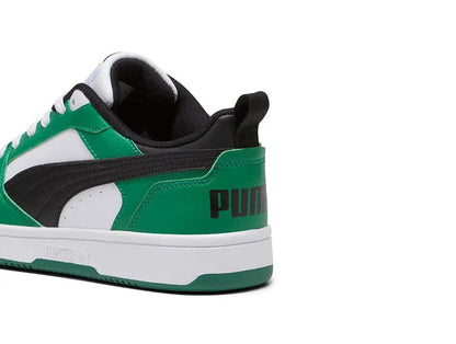 Zapatilla Puma Rebound V6 Niños Blanco - Negro - Verde