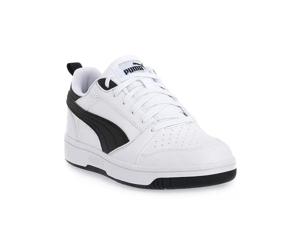 Zapatilla Puma Rebound V6 Niños Negro - Blanco