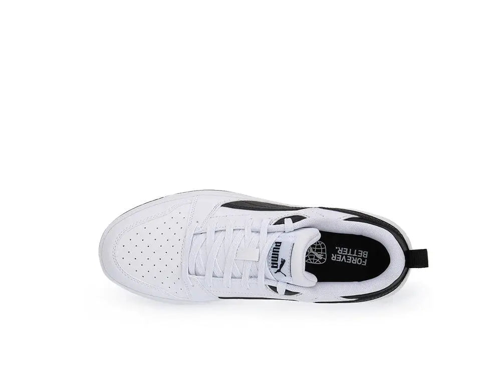 Zapatilla Puma Rebound V6 Niños Negro - Blanco