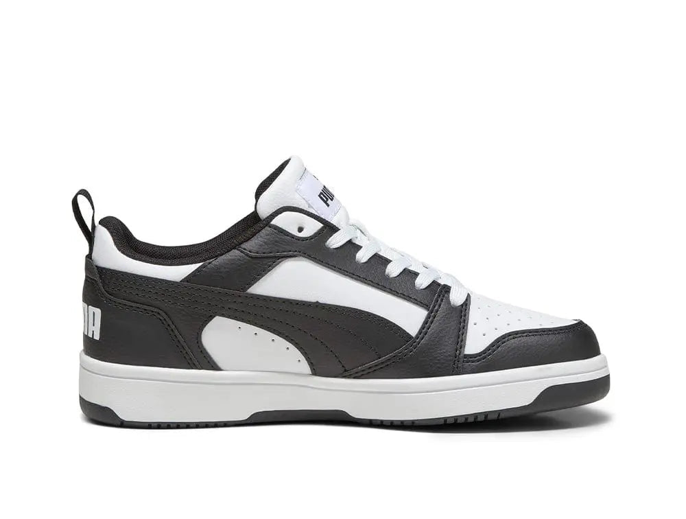 Zapatilla Puma Rebound V6 Niños Negro - Blanco
