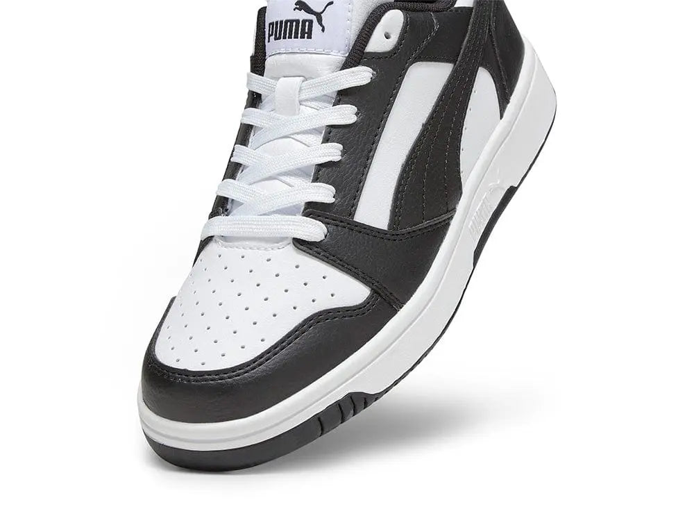 Zapatilla Puma Rebound V6 Niños Negro - Blanco