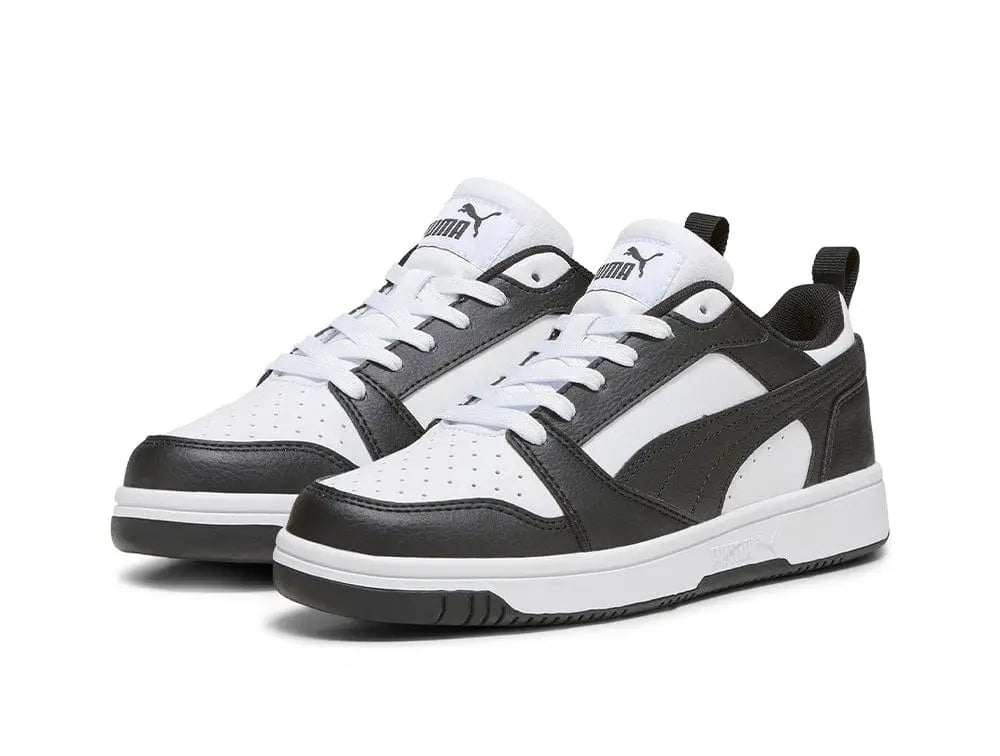 Zapatilla Puma Rebound V6 Niños Negro - Blanco