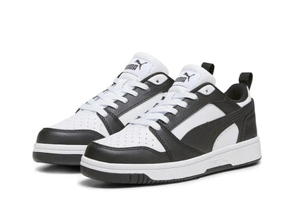 Zapatilla Puma Rebound V6 Niños Negro - Blanco