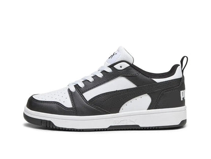 Zapatilla Puma Rebound V6 Niños Negro - Blanco