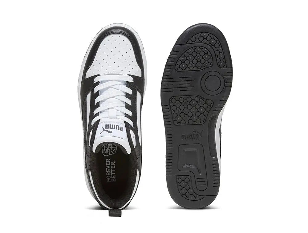 Zapatilla Puma Rebound V6 Niños Negro - Blanco