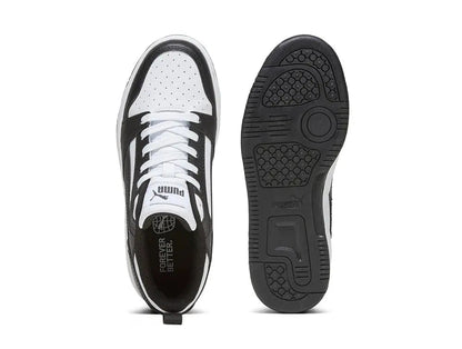 Zapatilla Puma Rebound V6 Niños Negro - Blanco