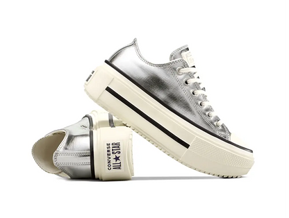 Zapatillas Converse Chuck Taylor Lift Double Stack Mujer Plata